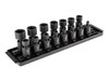 1/4 - 1" Tekton 3/8" Dr Shallow Universal Joint Impact Socket Set with Rails and Tray 6 Pt 15 Pcs - SID97101 New Pro Torque Tools