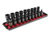 6 - 24 MM Tekton 3/8" Dr Shallow Universal Joint Impact Socket Set with Rails and Tray 6 Pt 19 Pcs - SID97103 New Pro Torque Tools