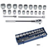 19 - 46MM Williams 3/4" Dr Shallow Socket & Tool 12 Pt  23 Pcs & Tool Box - 33914