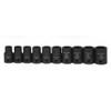 10 - 16MM Williams 1/2" Dr Shallow Impact Socket Set 12 Pt 10 Pcs - 37925