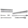 3/8 - 1 1/4" Shallow & 1/2 - 1 1/8" Deep Williams 1/2" Dr Socket & Tool Set 12 Pt 30 Pcs - WSS-30F
