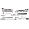 3/8 - 1 1/2" Shallow & 1/2 -1 1/8" Deep Williams 1/2" Dr Socket & Tool Set 12 Pt 38 Pcs - WSS-38F