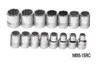 10 - 24MM Williams 1/2" Dr Shallow Socket Set 12 Pt 15 Pcs - MSS-15RC Pro Torque Tools
