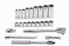 3/8 - 7/8" Williams 3/8" Dr Shallow & Deep Socket & Tools Set 6 Pt 23 Pcs - WSB-23HF Pro Torque Tools
