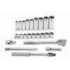 3/8 - 7/8" Williams 3/8" Dr Shallow & Deep Socket & Tools Set 6 Pt 23 Pcs - WSB-23HF