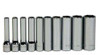 3/16 - 9/16" Williams 1/4" Dr Deep Socket Set 6 Pt 10 Pcs - WSMD-10HRC Pro Torque Tools