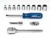 5/32 - 9/16" Williams 1/4" Dr Shallow Socket & Tool Set 6 Pt & 12 Pt 13 Pcs - WSM-13F Pro Torque Tools