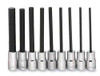 3/32 - 15/16" Williams 1/4" Dr Long Hex Bit Socket Set 9 Pcs - WSMS-9LRC Pro Torque Tools