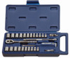 Williams 3/16 - 9/16 and 4 - 14MM Williams 1 Dr Shallow Socket and Drive Tool Set 6 Pt 27 Pcs with Tool Box - JHW50661B
