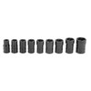 10 - 19MM Williams Turbosocket Salvage Socket Set On Clip Rail Metric - JHWTSMS3809