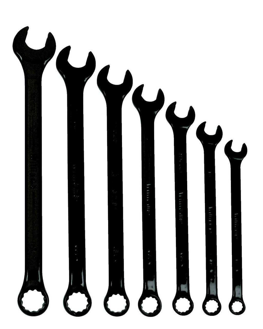3/8"-3/4" Williams Black SUPERCOMBO Combination Wrench Set 7 Pcs in Pouch - JHWWS1170BSC Pro Torque Tools
