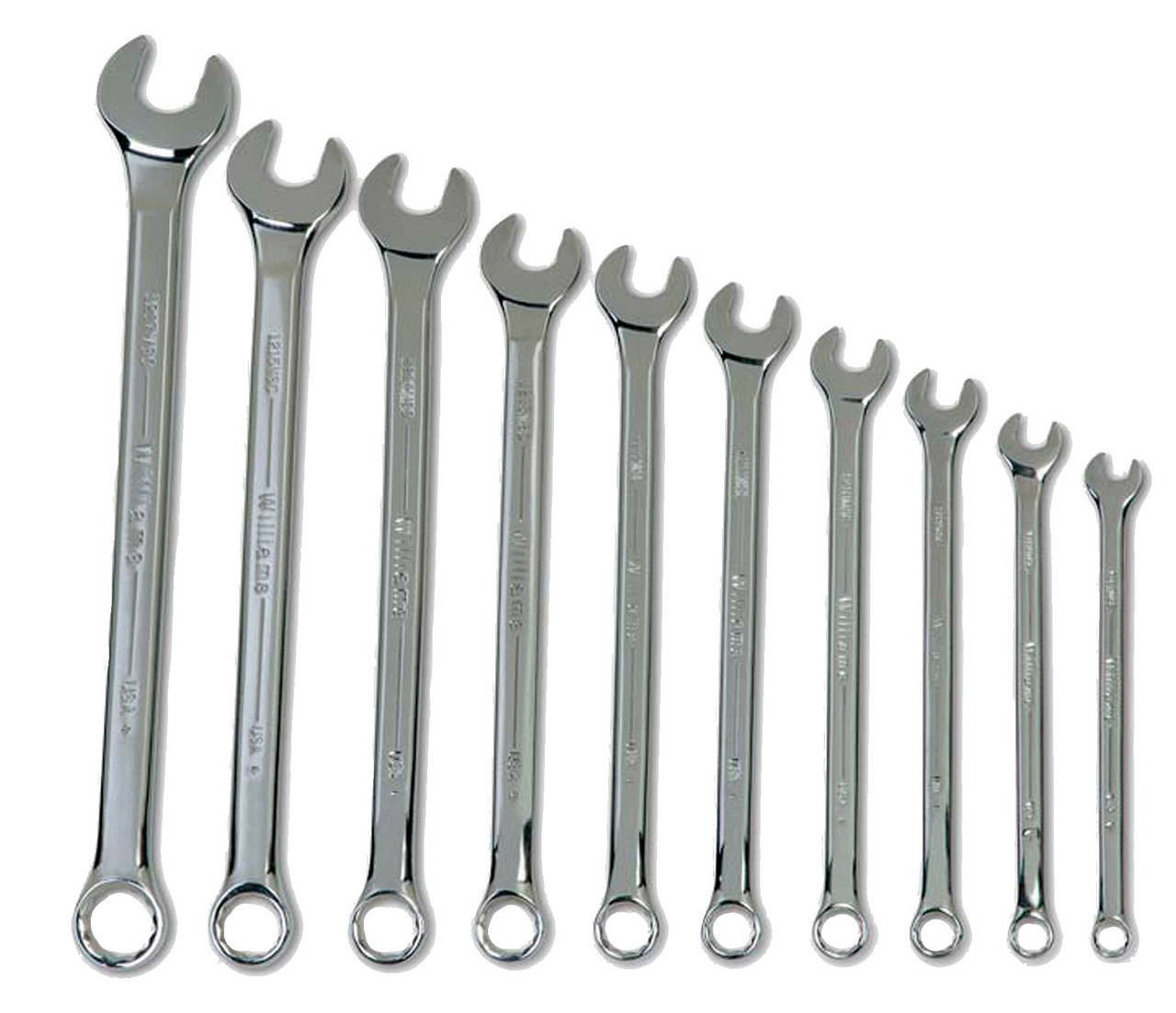 Williams 7-17 Williams Polished Chrome Combination Wrench Set 8 Pcs Set in Pouch - JHWMWS-5A