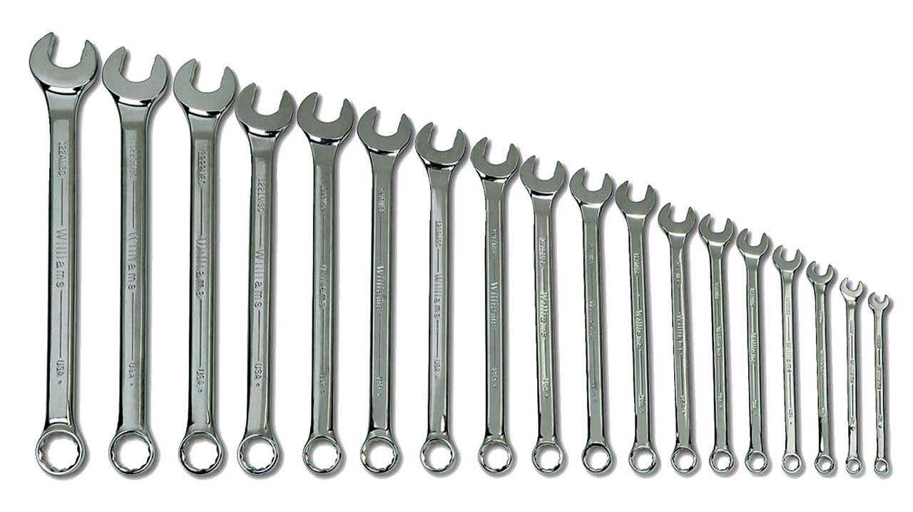 Williams 7-14 Williams Polished Chrome Combination Wrench Set 8 Pcs Set in Pouch - JHWMWS-18A