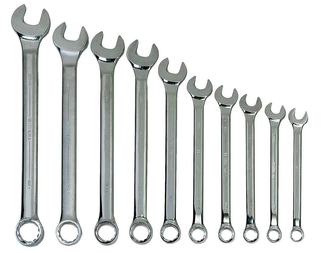 18-36MM Williams Polished Chrome SUPERCOMBO Combination Wrench Set 8 Set in Pouch - JHWMWS-6A Pro Torque Tools