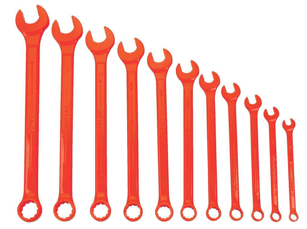 3/8"-1" Williams Red SUPERCOMBO Combination Wrench Set 11 Pcs in Pouch 12 PT - JHWWS1171RSC Pro Torque Tools