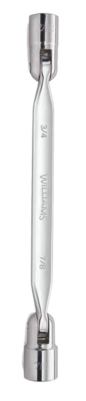 Williams 5/8x11/16 Williams Polished Chrome Double Flex Head Wrench 12 PT - JHW12605