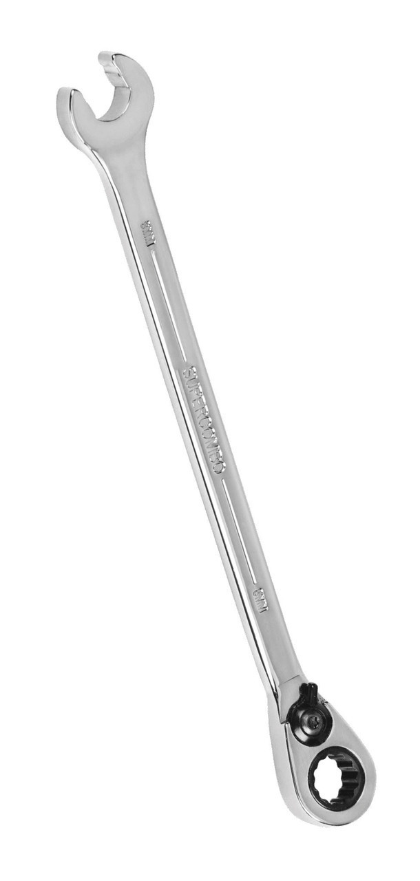 Williams 3/8 Williams Polished Chrome Reversible Ratcheting Combination Wrench 12 PT - JHW1212RCU