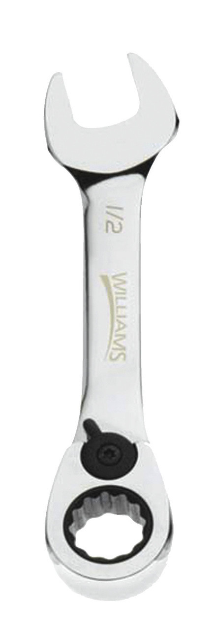 Williams 5/16 Williams Polished Chrome Stubby Ratcheting Combination Wrench 12 PT - JHW1210RSS