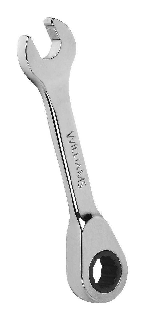 12MM Williams Polished Chrome Stubby Ratcheting Combination Wrench 12 PT- JHW1212MRSS Pro Torque Tools