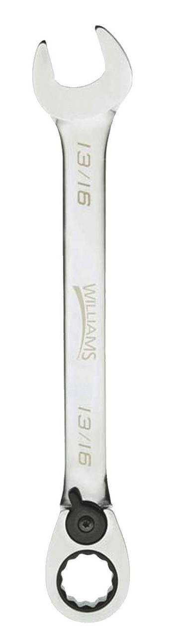 15/16" Williams Polished Chrome Reversible Ratcheting Combination Wrench 12 PT - JHW1230RC Pro Torque Tools