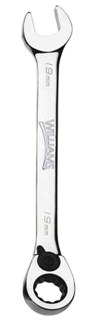 12MM Williams Polished Chrome Reversible Ratcheting Combination Wrench 12 PT - JHW1212MRC Pro Torque Tools