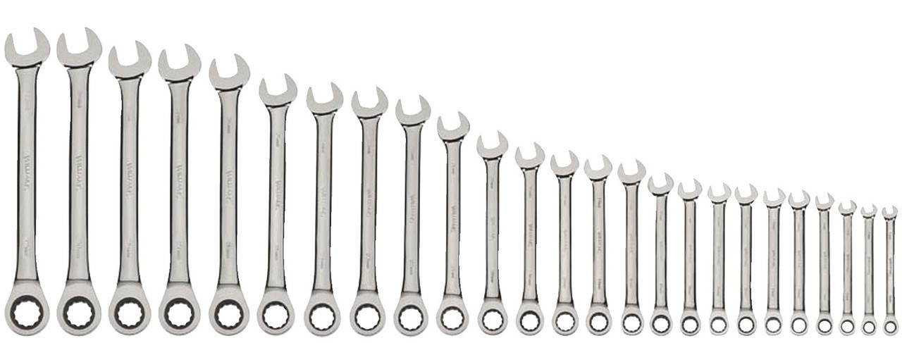 6-32MM Williams Polished Chrome Combination Ratcheting Wrench 25 Pcs in Pouch - JHMWS1126NRC Pro Torque Tools