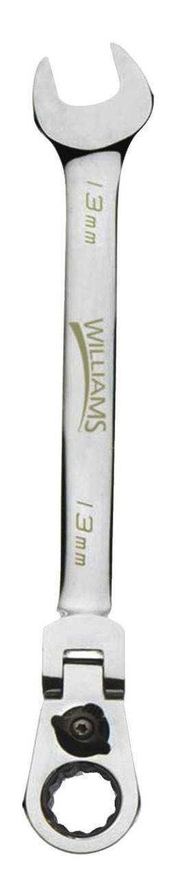 12MM Williams Polished Chrome Flex Head Reversible Ratcheting Combination Wrench 12 PT - JHW1212MRCF Pro Torque Tools