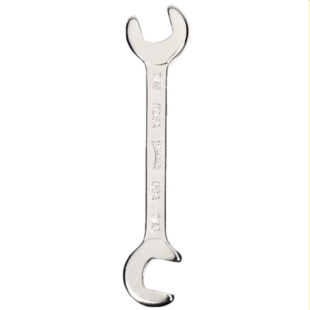 Williams 1/4 Williams Satin Chrome Miniature 15° × 80° Double Head Open End Wrench - JHW1116A