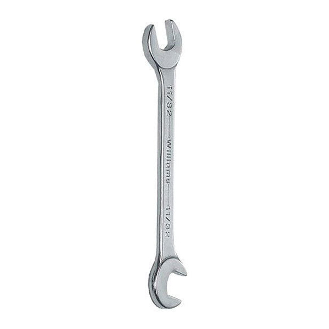 Williams 8MM Williams Satin Chrome Miniature 15° × 80° Double Head Open End Wrench - JHW1108MM