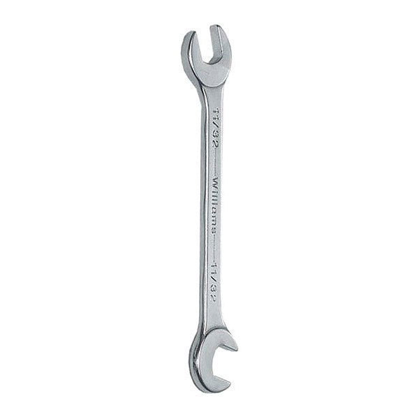 Williams 14MM Williams Satin Chrome Miniature 15° × 80° Double Head Open End Wrench - JHW1114MM