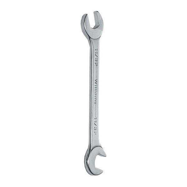 15MM Williams Satin Chrome Miniature 15 / 80 Degree Double Head Open End Wrench - JHW1115MM Pro Torque Tools