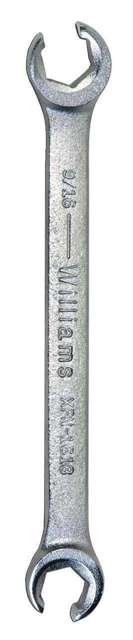 5/8x11/16" Williams Satin Chrome Double Head Flare Nut Wrench 6 PT - JHWXFN-2022 Pro Torque Tools