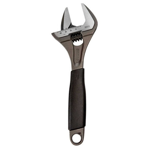 10" Williams Black Wide Opening Jaw Adjustable Wrench with Rubber Handle - 9033 R US