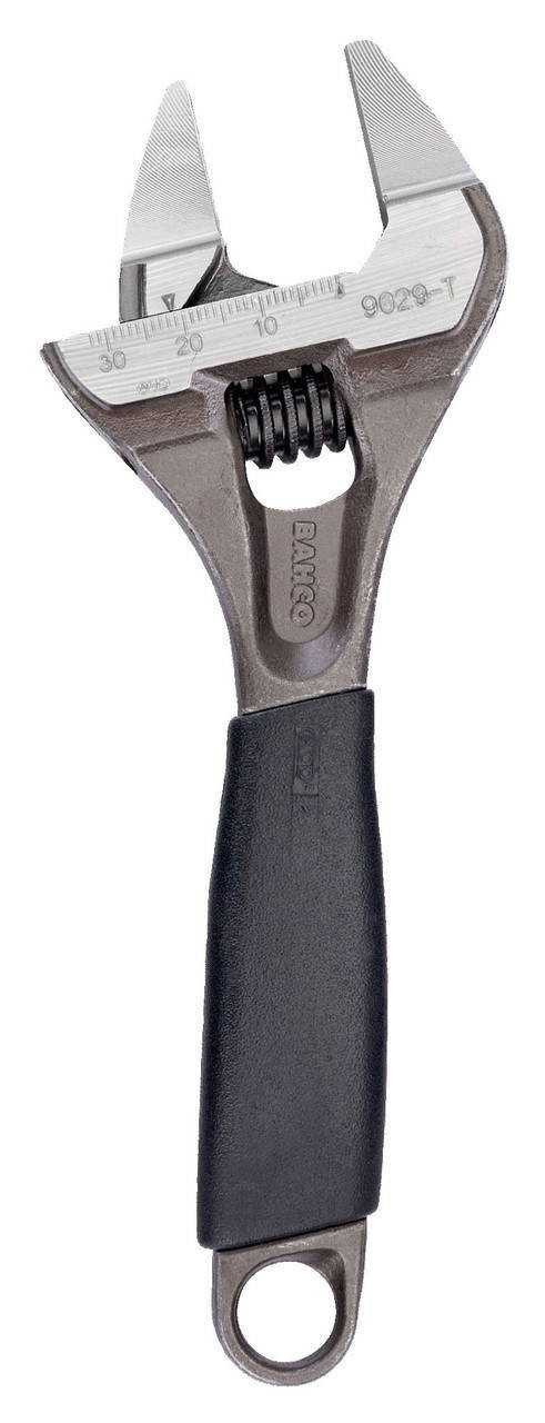 6" Williams Black Wide Opening Thin Jaw Adjustable Wrench with Rubber Handle - 9029 RT US Pro Torque Tools