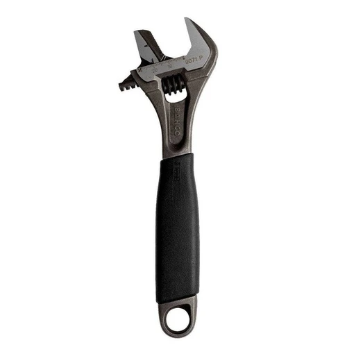 6" Williams Black Rubber Handle Adjustable Wrench with Reversible Jaw - 9070 RP US