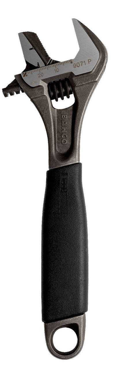 8" Williams Black Rubber Handle Adjustable Wrench with Reversible Jaw - 9071 RP US Pro Torque Tools