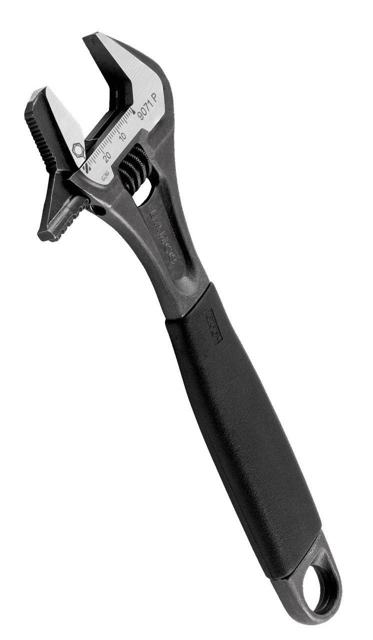 Williams 12 Williams Black Rubber Handle Adjustable Wrench with Reversible Jaw - 9073 RP US