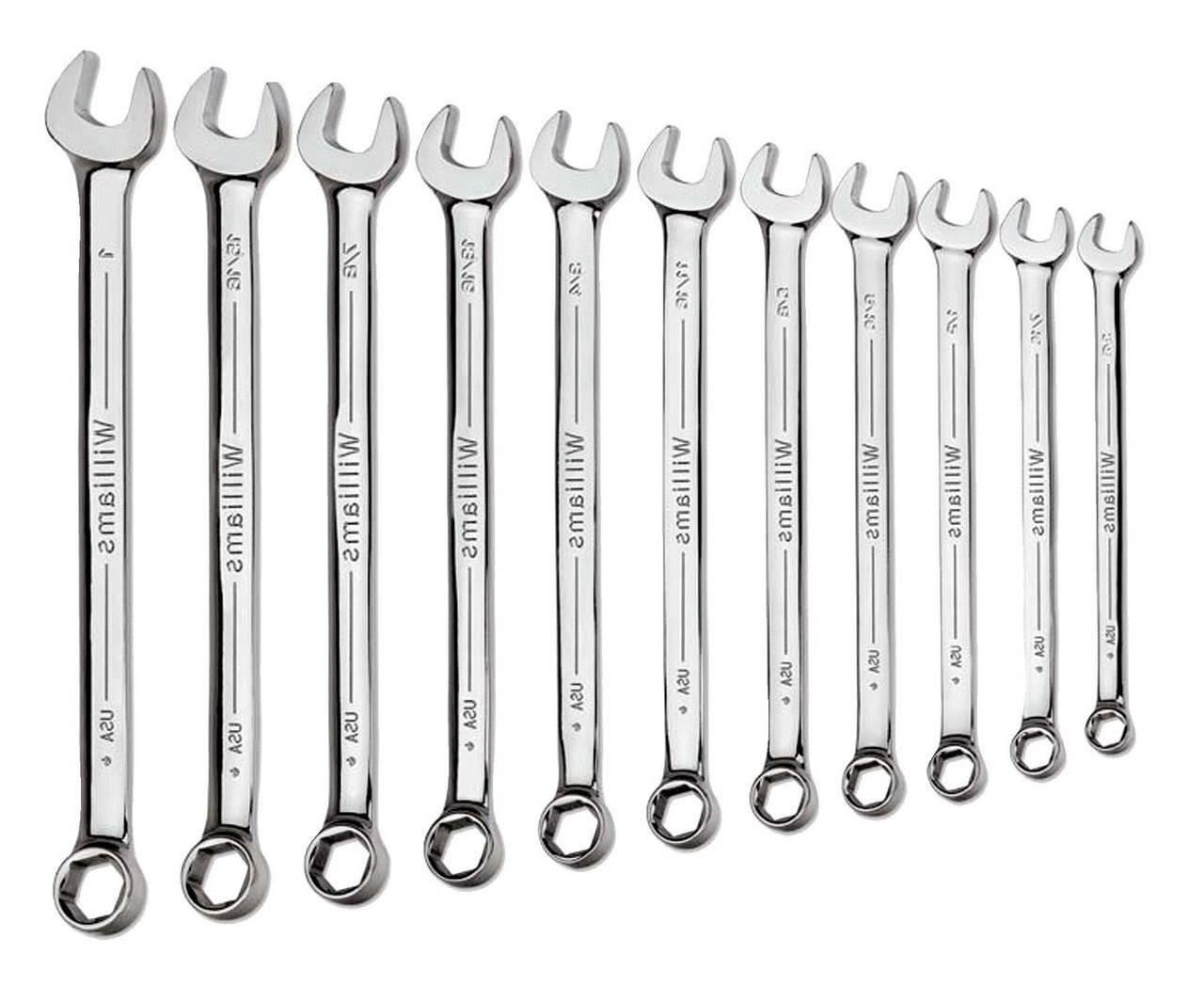 Williams 3/8-7/8 Williams Polished Chrome Wrench Set 11 Pcs - JHWWS-SC11