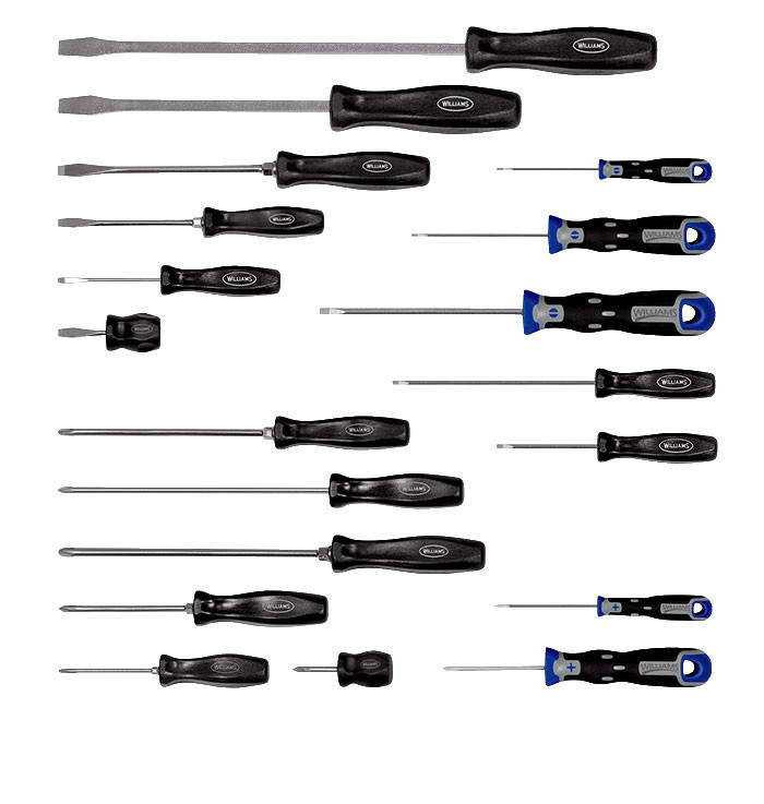 3/16" - #2 Stubby Williams Endurogrip Combination Screwdriver Set 19 Pcs - JHW100P-19MD Pro Torque Tools