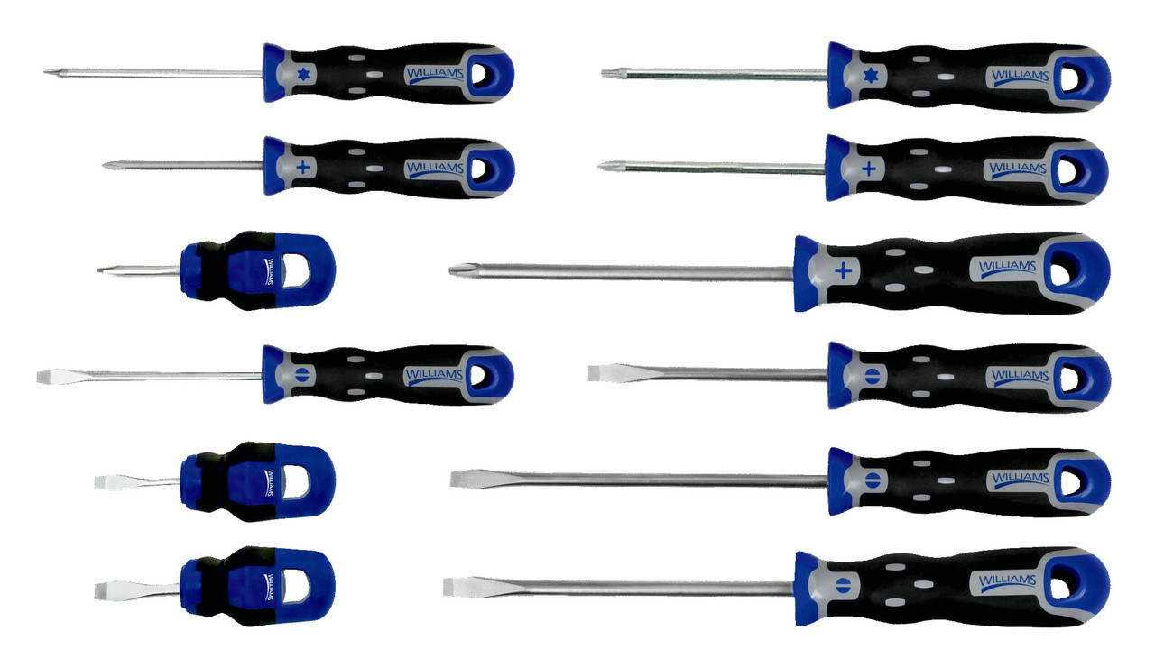 3/16" - T25 Williams SuperTorque Combination Screwdriver Set 12 Pcs - JHWSPRS-12CKPT Pro Torque Tools