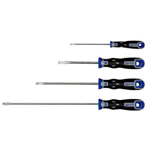 1/8 - 3/16" Williams SuperTorque Cabinet Slotted Screwdriver Set 4 Pcs - JHWSPRS-4C