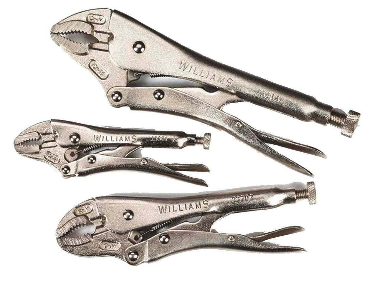 5 - 10" Williams Locking Pliers Set 3 Pcs - JHW23072 Pro Torque Tools