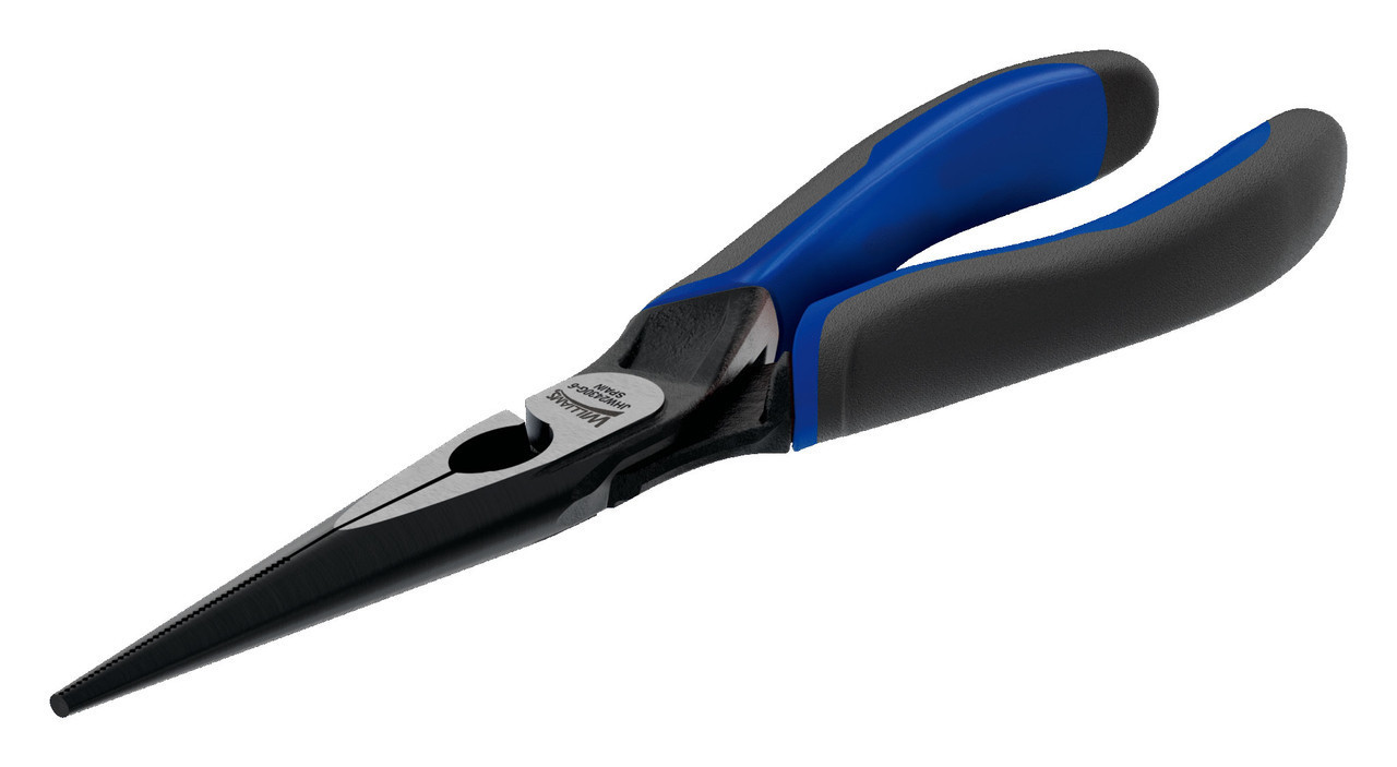 Williams 5 1/2 Williams Long Nose Pliers Handle with Bi-Molded Grips and On/Off Return Spring - JHW2430G-5.5