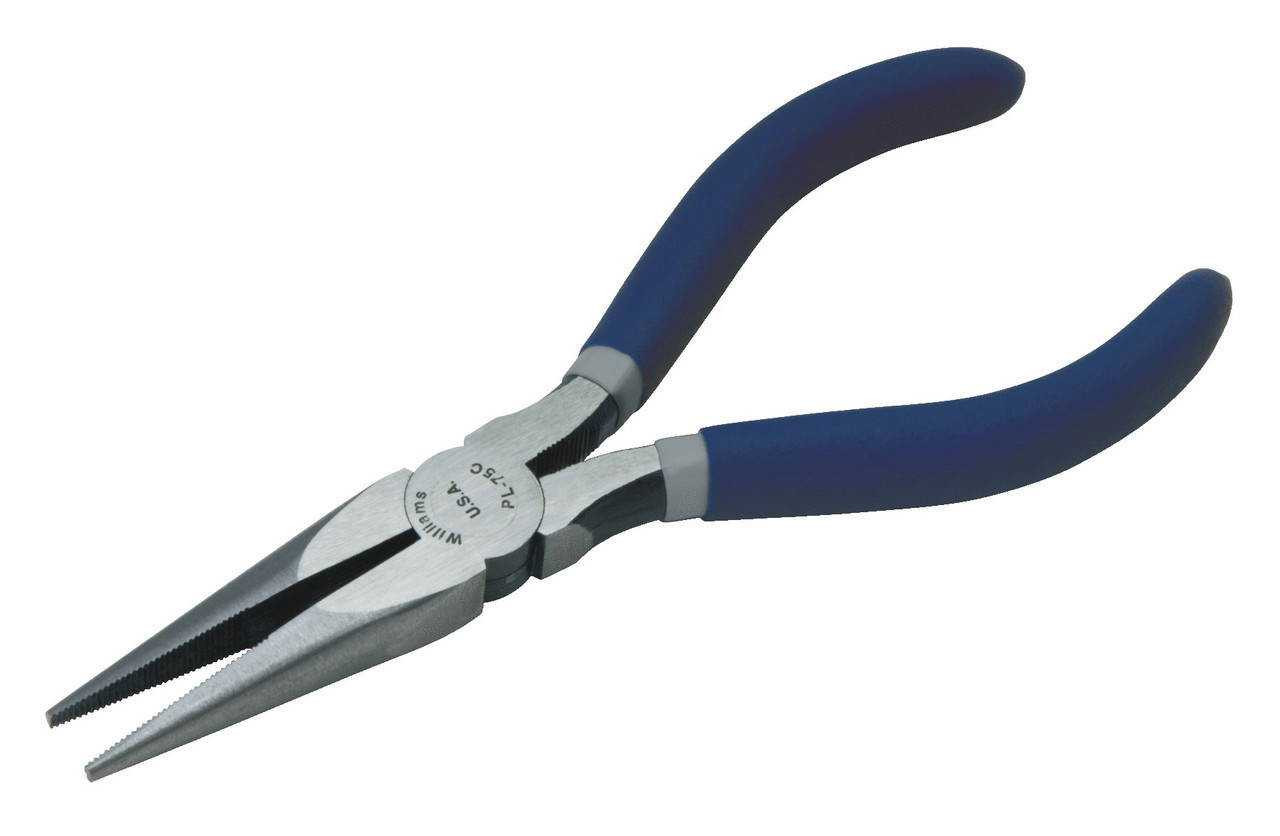 6 1/2" Williams Chain Nose Pliers with Double-Dipped Plastic Handle - JHWPL76C Pro Torque Tools
