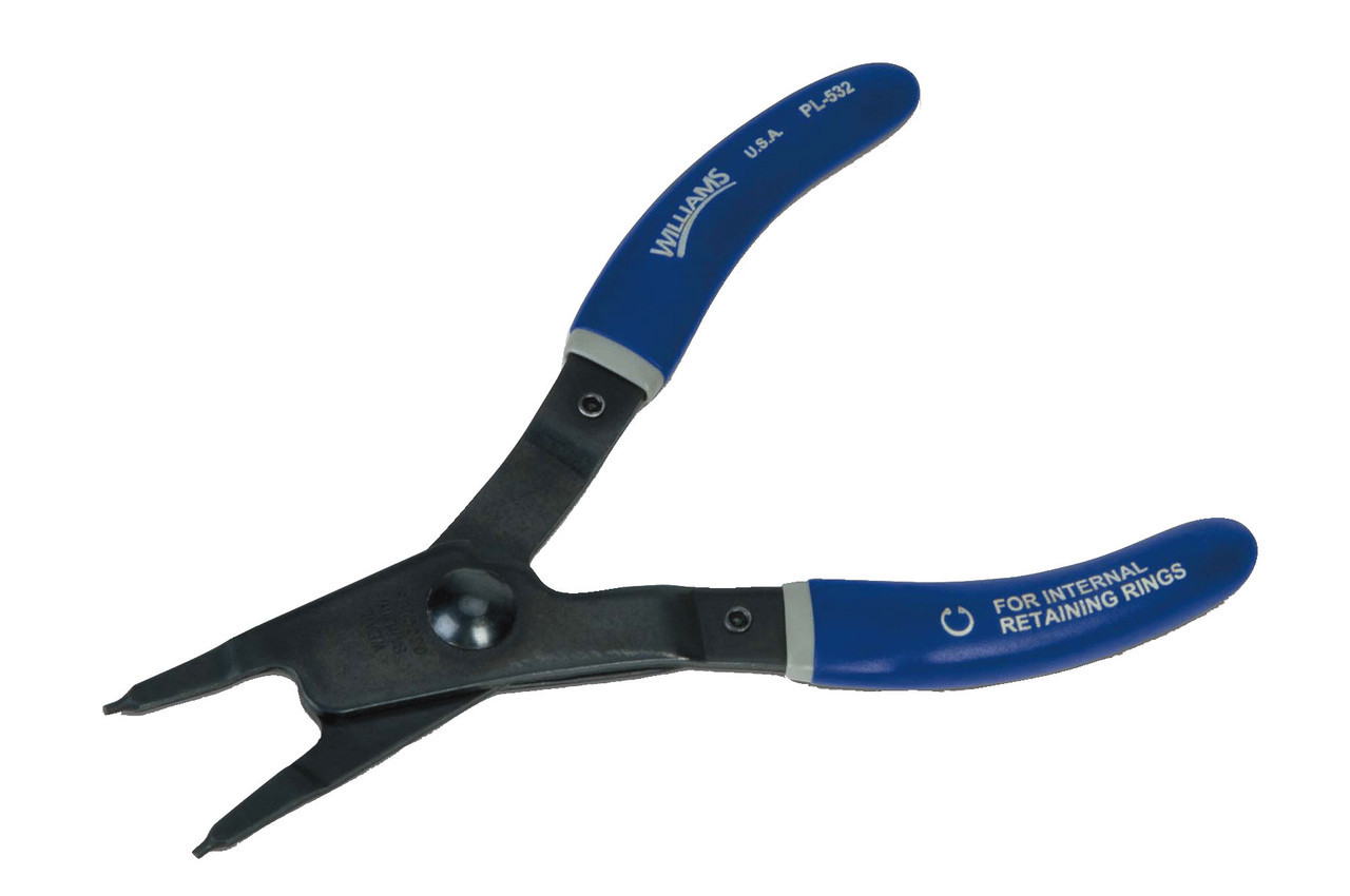 Williams 6 1/2 Williams Fixed Tip Retaining Ring Pliers Internal with Double-Dipped Plastic Handle - JHWPL-532