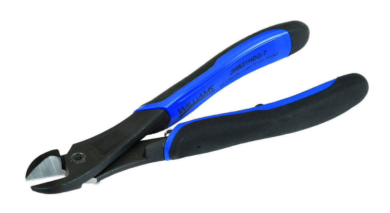 Williams 6 1/4 Williams Heavy Duty Side Cutting Pliers Handle with Bi-Molded Grips and On/Off Return Spring - JHW21HDG-6