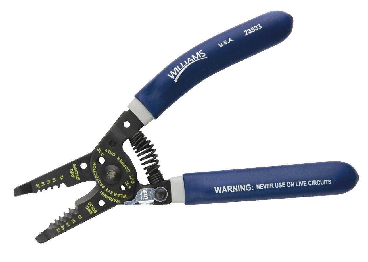 7 1/4" Williams Super-Duty Front End Wire Strippers with Bolt Cutters - JHW23535 Pro Torque Tools