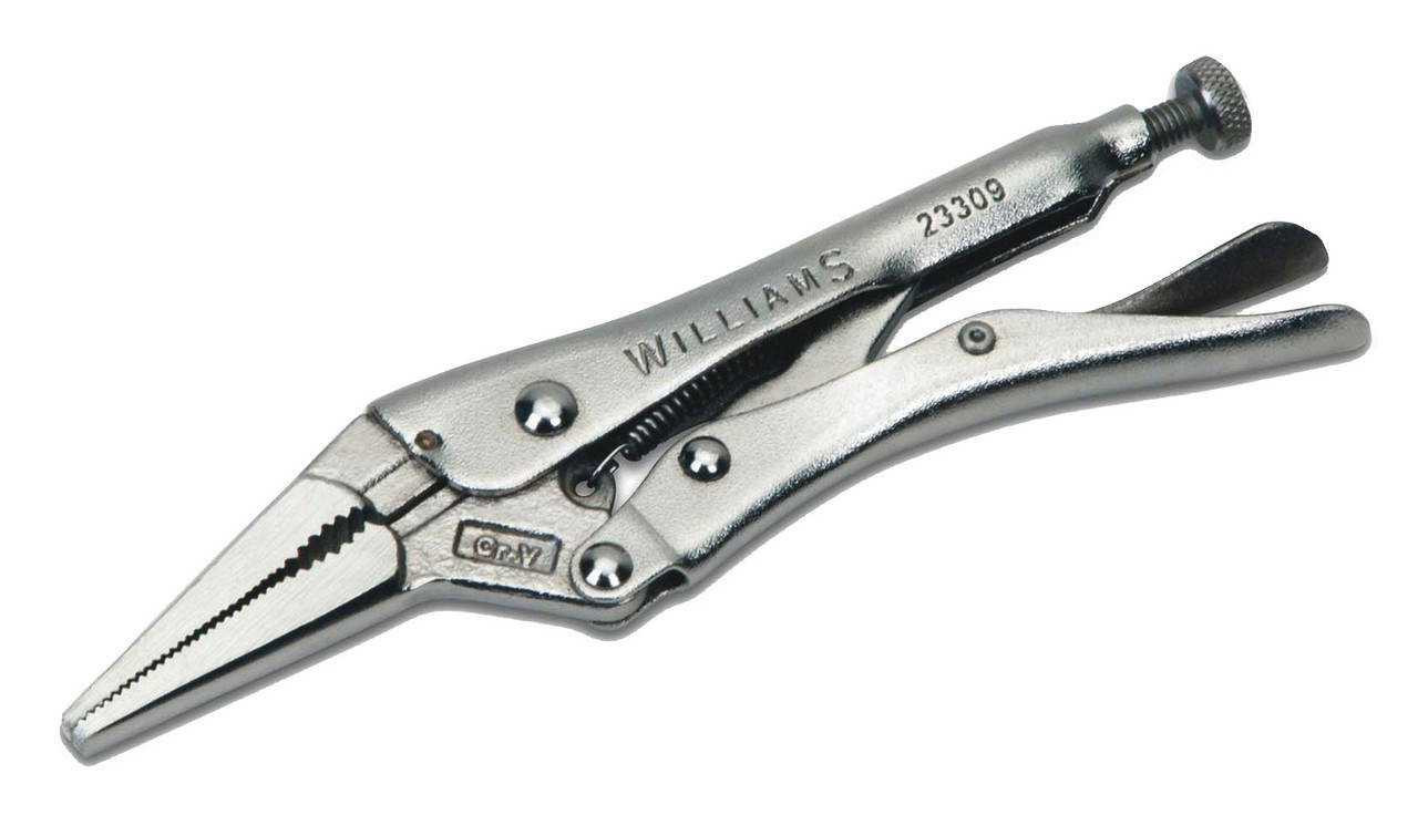 9" Williams Long Nose with Wire Cutter Locking Pliers - JHW23310 Pro Torque Tools