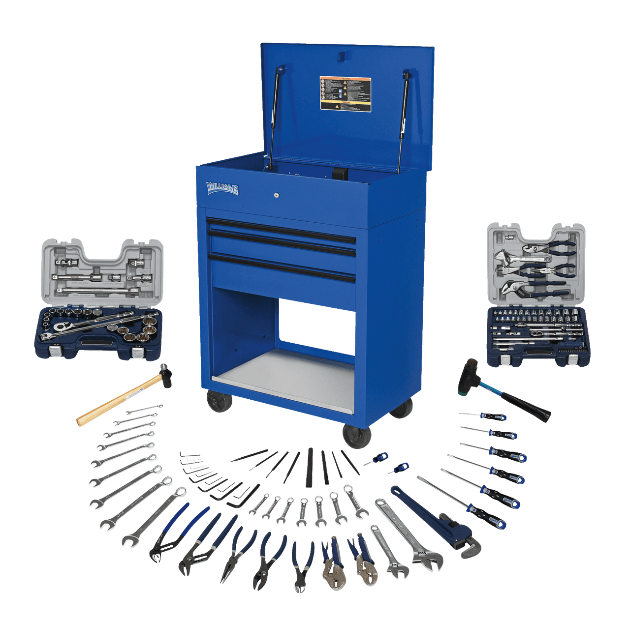 Williams Complete Maintenance Tool Set with Cart 130 Pcs - JHWMNTCARTTB