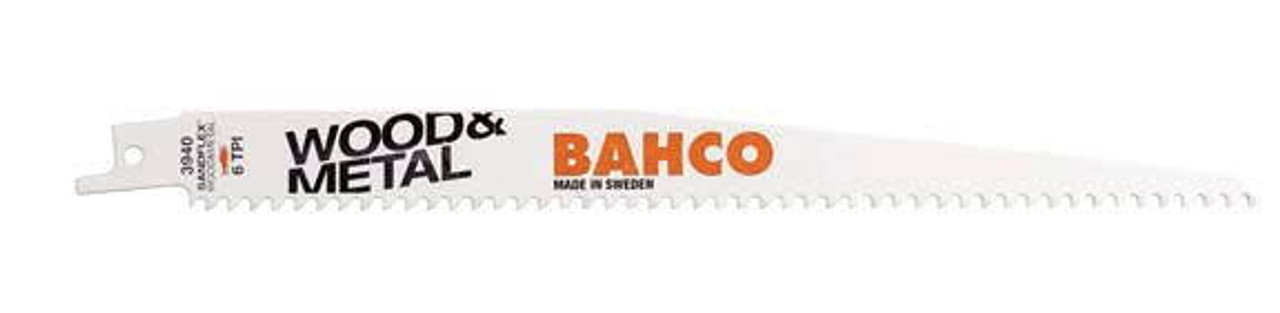  Bahco Bi-Metal Reciprocating Saw Blade For Cutting Wood And Metal 5/8 TPI, 6\", 5 Pack - BAH900658SL5 